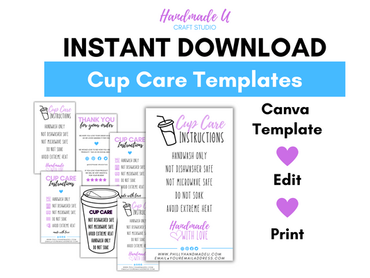 Care Card for Cup Makers - Canva Pro Templates