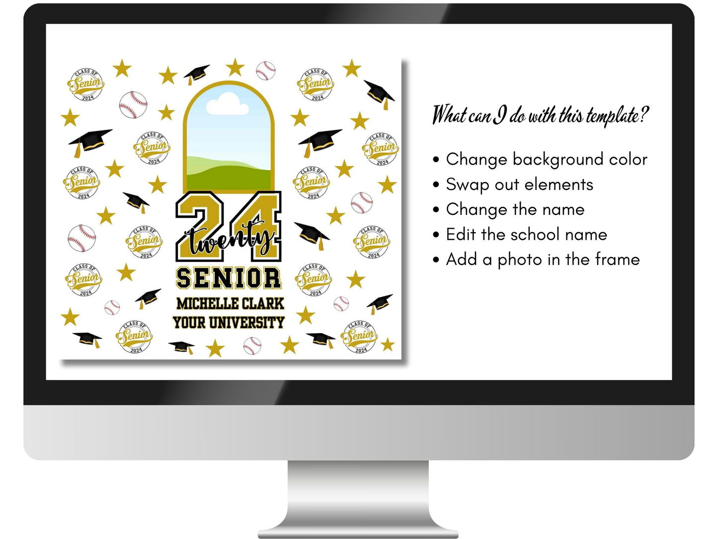 2024 Graduation Tumbler Designs – Canva Templates (Canva Pro Needed)