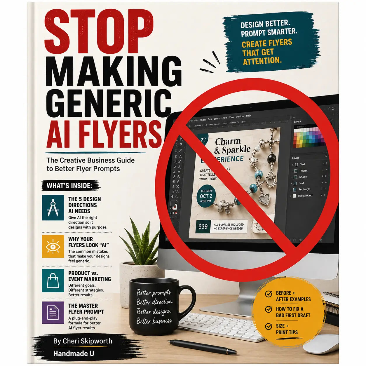 Stop Making Generic AI Flyers guide for handmade business owners learning AI flyer prompts and creative direction