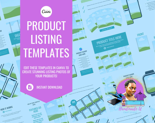 100 Product Listing Mockups for Etsy  - Canva Pro Templates