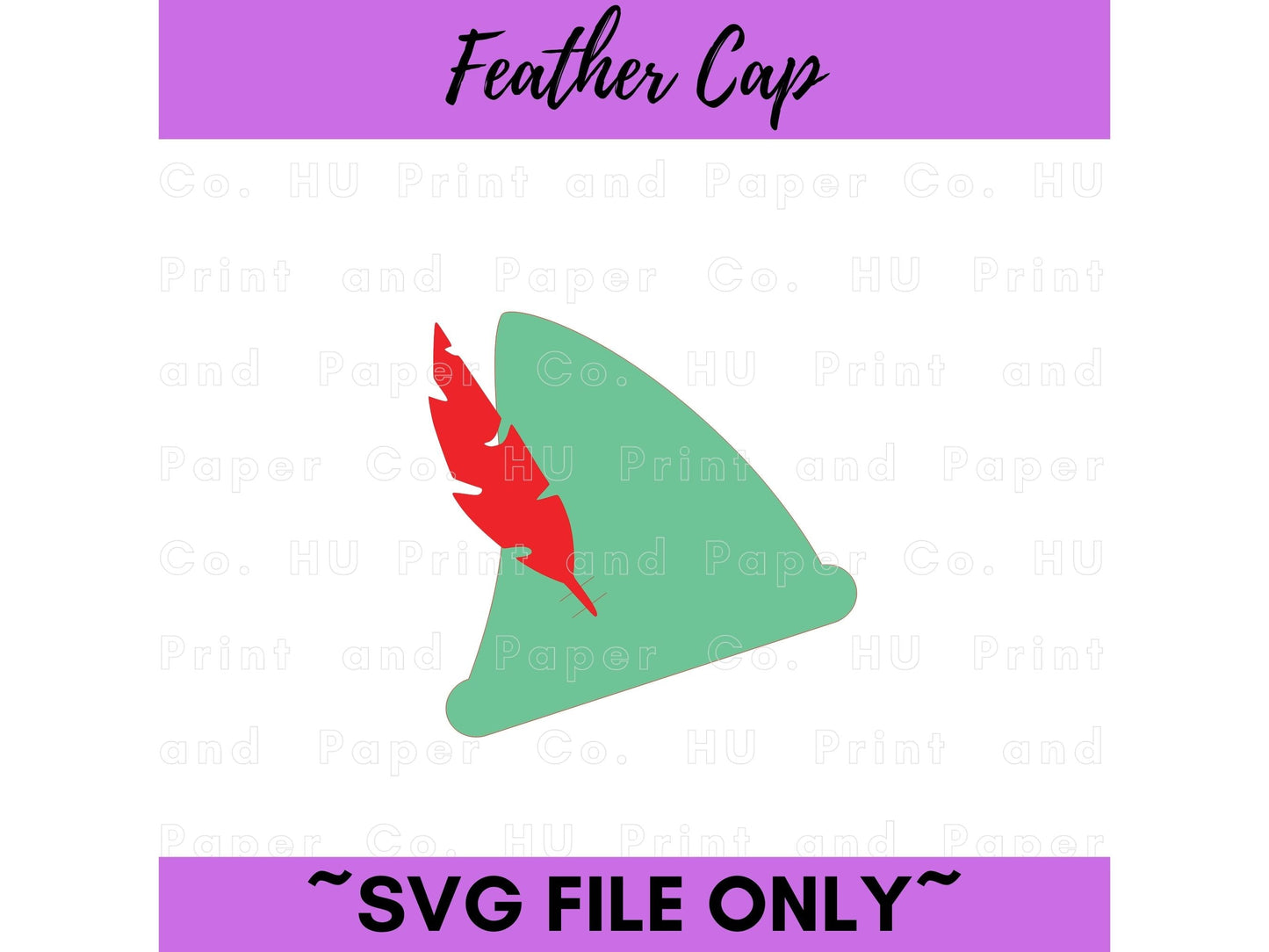 Feather Cap SVG Cut File - For RA Door Tags & Crafting