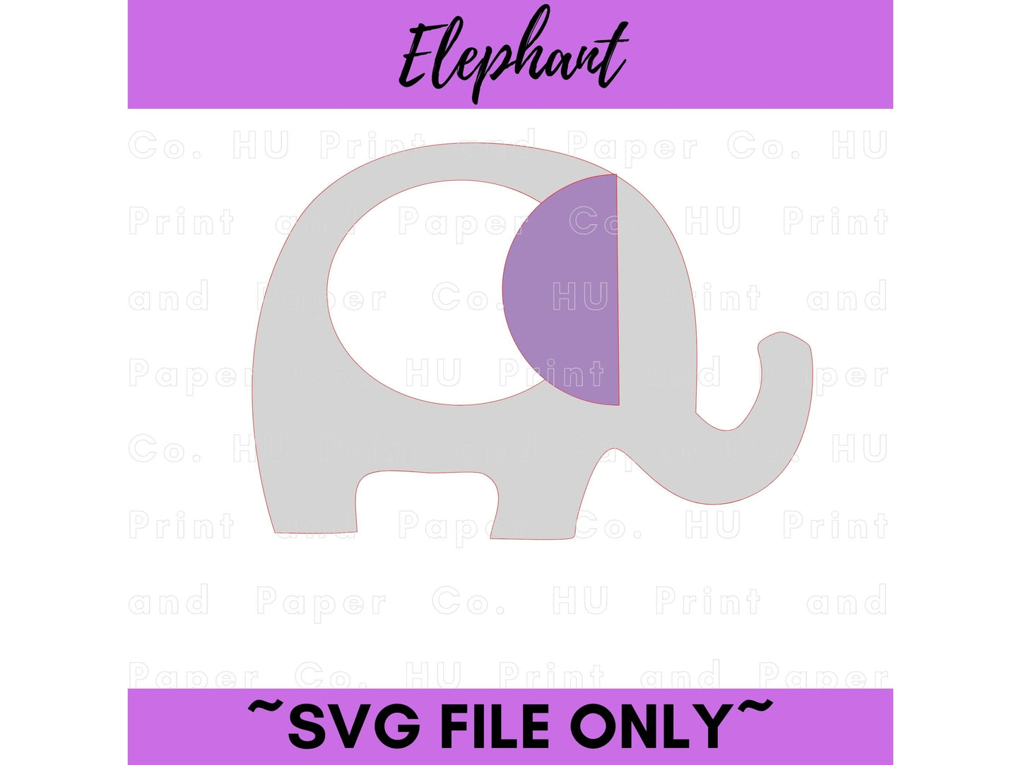 Elephant SVG Cut File - For RA Door Tags & Crafting