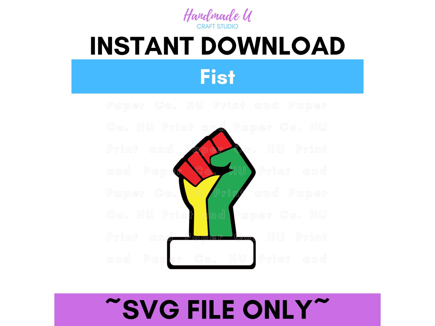 Black Culture Melanated Fist BLM SVG Cut File - For RA Door Tags & Crafting