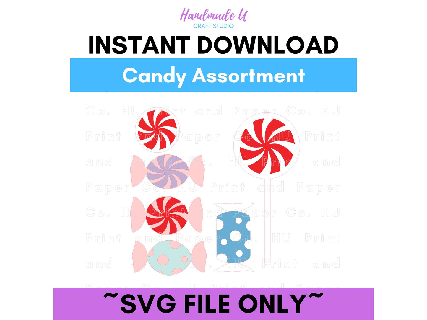Candy Bundle SVG Cut File - For RA Door Tags & Crafting