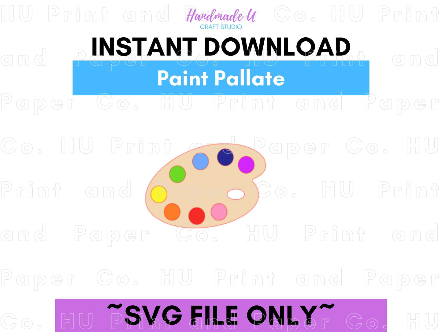 Paint Palette SVG Cut File - For RA Door Tags & Crafting