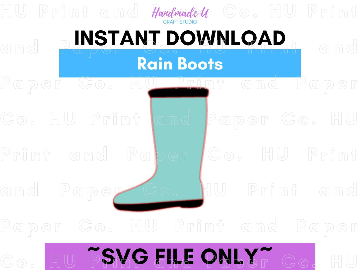 Fun Rain Boots SVG Cut File - For RA Door Tags & Crafting