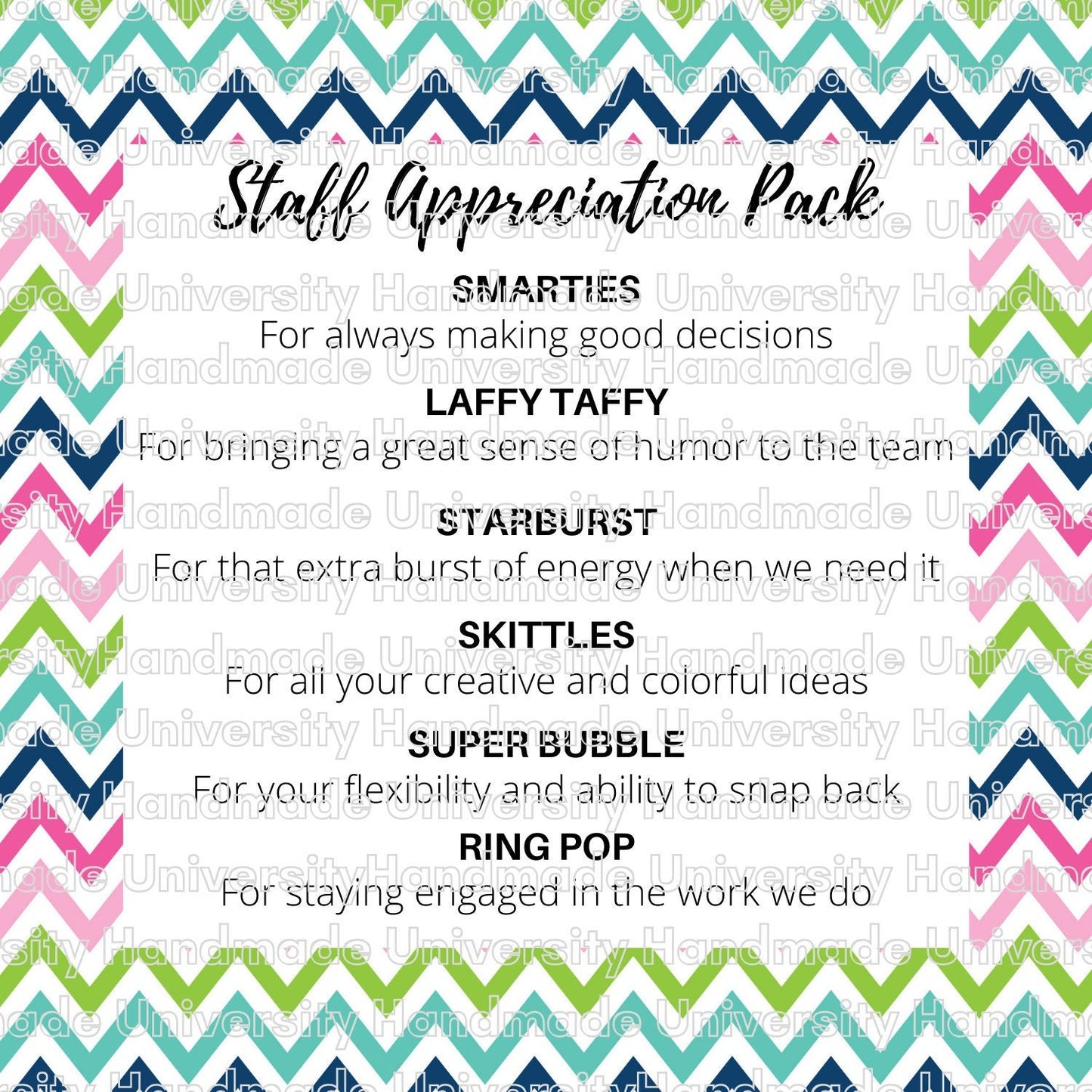 Staff Appreciation Packs – Printable Canva Template (Canva Pro Needed)