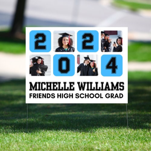 Graduation Yard Sign Canva Pro Template "Photo Blocks" | Commercial Use
