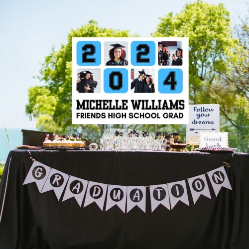 Graduation Yard Sign Canva Pro Template "Photo Blocks" | Commercial Use