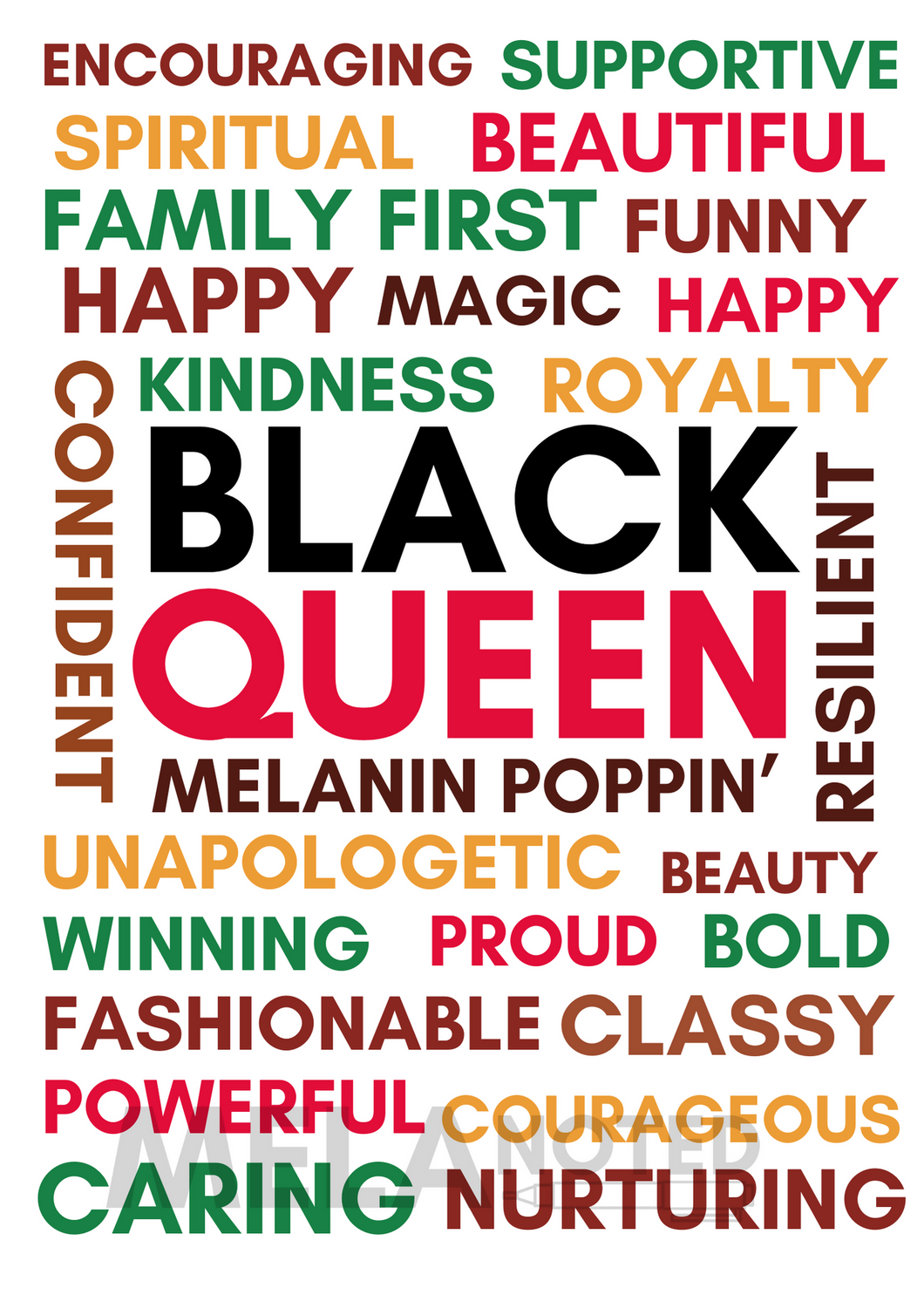 Black Queen Luxury Notecard – Blank Inside