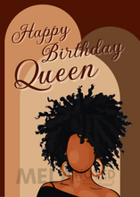 Load image into Gallery viewer, Happy Birthday Queen Notecard – Blank Inside
