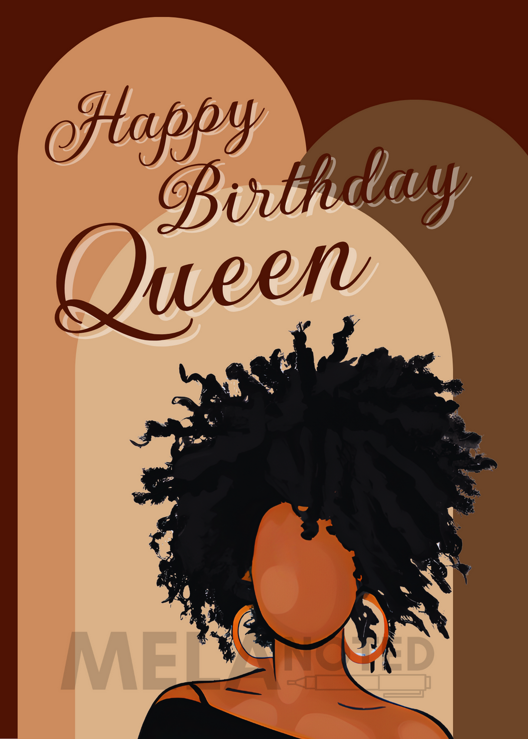 Happy Birthday Queen Notecard – Blank Inside