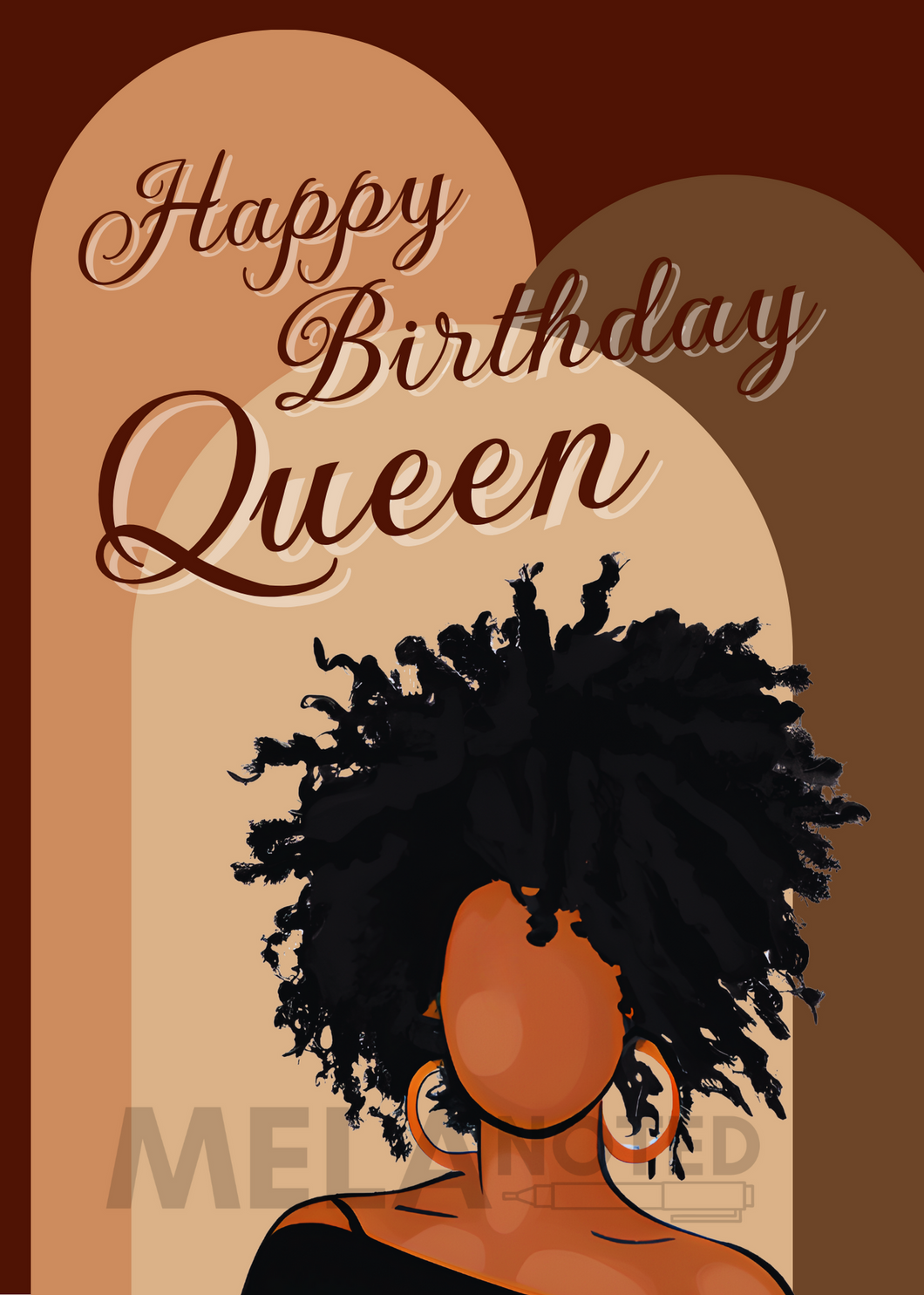 Happy Birthday Queen Luxury Notecard | Blank on the inside for a personalized message