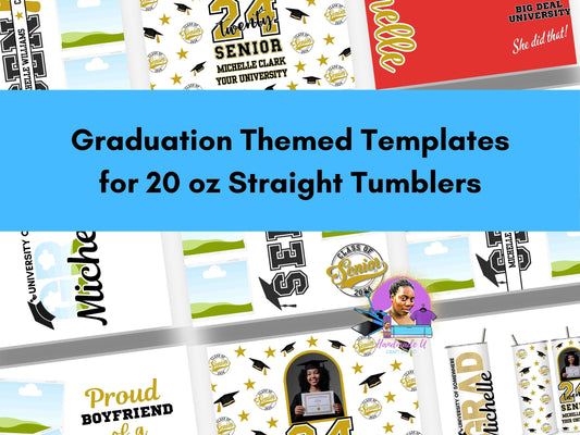 2024 Graduation Tumbler Designs – Canva Templates (Canva Pro Needed)