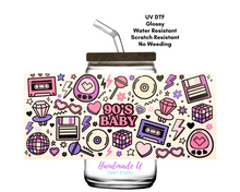 Load image into Gallery viewer, 90&#39;s Baby UV DTF 16 oz Glass Can Wrap
