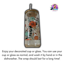 Load image into Gallery viewer, Empowered Determined and Unstoppable 16 oz. UV DTF Glass Can Cup Wrap | Ready to Apply | No Heat Needed | Permanent Adhesive | Waterproof | DIY Supply | Colorful, Decorative, Pattern Sticker for DIY Water Bottle Decoration

