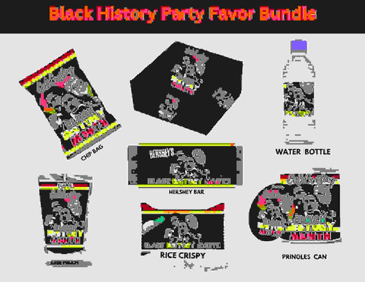 Black History Month Party Favor Canva Templates (Canva Pro Needed)