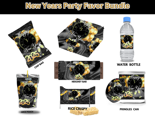 New Year 2025 Party Favor Template Bundle (Canva Pro Needed)