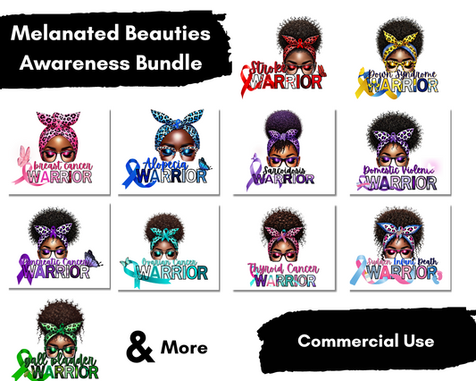 Melanated Beauties Awareness Bundle (PNG Files)