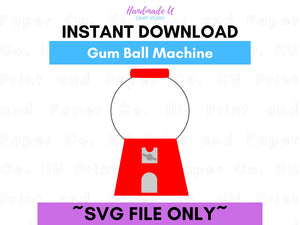 Gum Ball Machine SVG Cut File  -  For RA Door Tags & Crafting