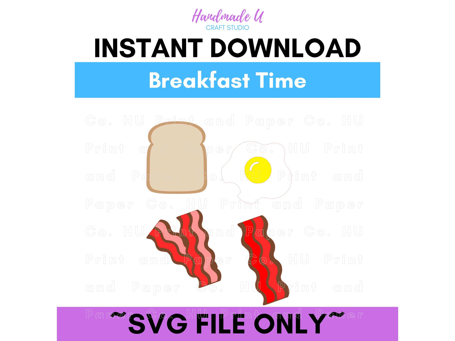 Breakfast Bundle SVG Cut File  -  For RA Door Tags & Crafting