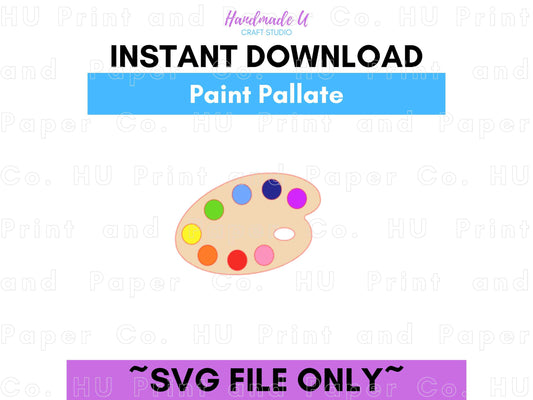Paint Palette SVG Cut File  -  For RA Door Tags & Crafting