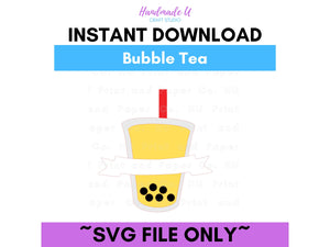 Bubble Tea SVG Cut File  -  For RA Door Tags & Crafting