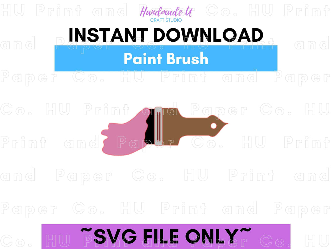 Paint Brush SVG Cut File  -  For RA Door Tags & Crafting