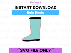 Fun Rain Boots SVG Cut File  -  For RA Door Tags & Crafting