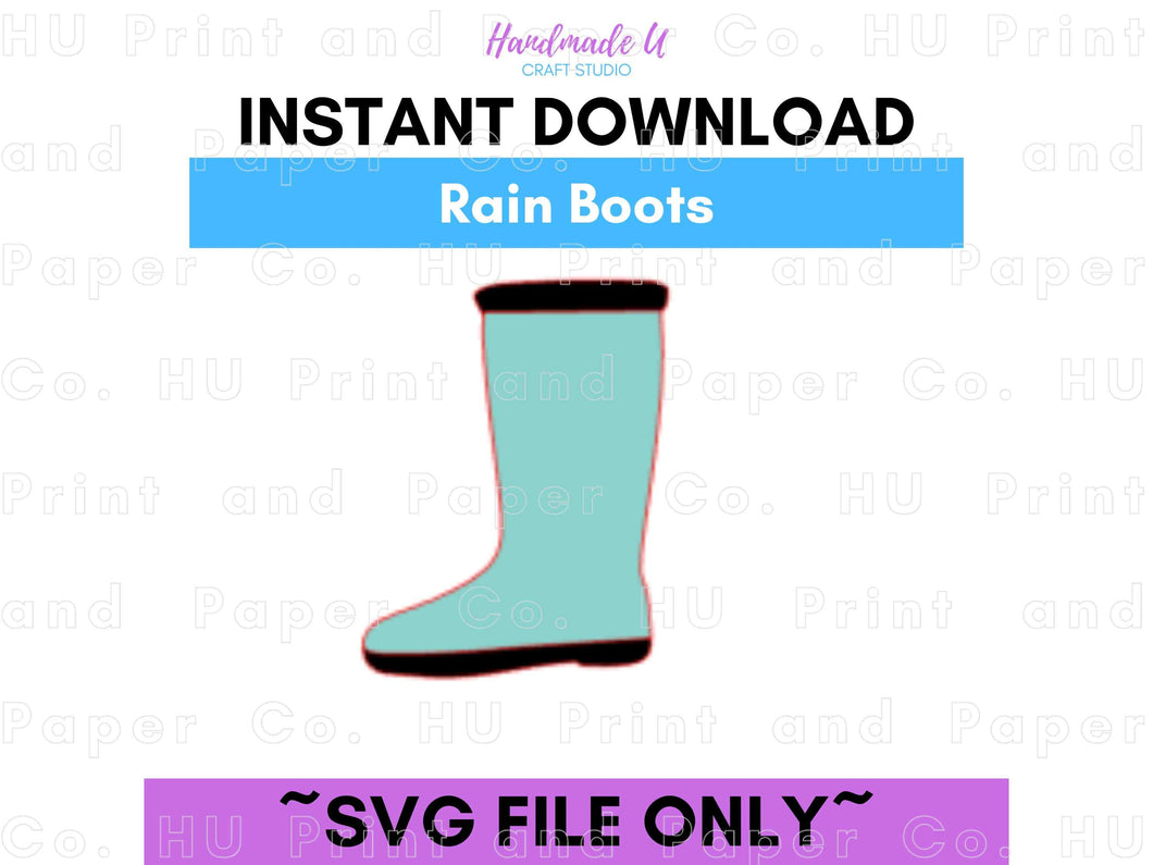 Fun Rain Boots SVG Cut File  -  For RA Door Tags & Crafting