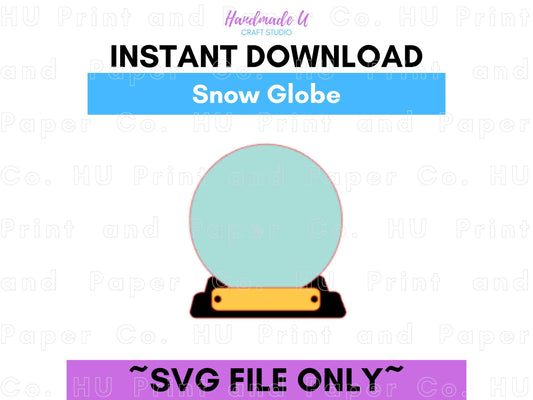 Snow Globe or Crystal Ball SVG Cut File  -  For RA Door Tags & Crafting