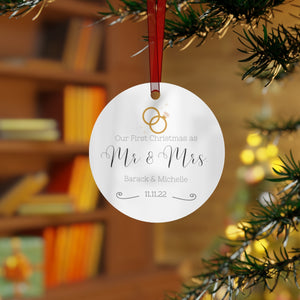 First Christmas Married Ornament - Mr and Mrs Christmas Ornament - Personalized