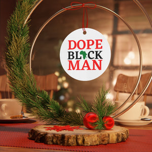 Dope Black Man Christmas Ornament  - African Print Double sided - Black King Gift -  Melanated
