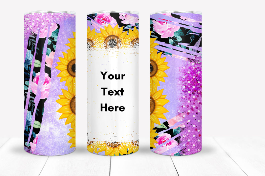 Customizable - Roses And Sunflowers - 20 oz.