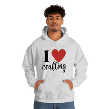 Load image into Gallery viewer, I love crafting - red heart - Heavy Blend Hooded Sweatshirt
