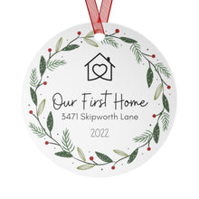 Load image into Gallery viewer, Our First Home Personalized Wreath Ornament - Christmas Decor -  First Christmas -  New Home Gift
