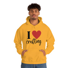 Load image into Gallery viewer, I love crafting - red heart - Heavy Blend Hooded Sweatshirt
