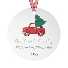 Load image into Gallery viewer, Personalized Family Red Truck Ornament - Custom Family Keepsake - Family Ornament
