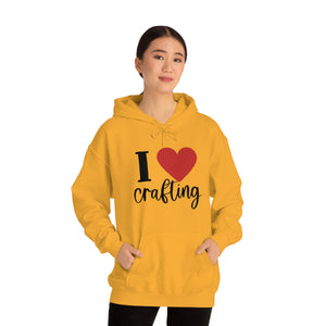 I love crafting - red heart - Heavy Blend Hooded Sweatshirt