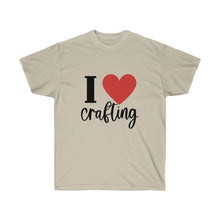 Load image into Gallery viewer, I love crafting - red heart - Unisex Ultra Cotton Tee
