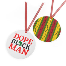 Load image into Gallery viewer, Dope Black Man Christmas Ornament  - African Print Double sided - Black King Gift -  Melanated
