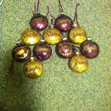 Load image into Gallery viewer, Personalized Custom Glitter Ornaments with sentiment (up to three words)
