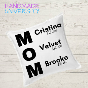 Personalized Pillow Cover - Personalized Gifts For Mom Pillow, Grandma Pillow With Names And Dates, Mothers Day Gift With Kids Names