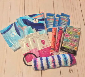 Girls First Flow Survival Kit | Emergency Period Bag | First Period Gift for Teens | Tweens