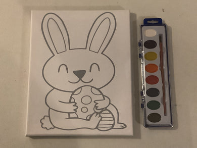 Easter Bunny  Preprinted Paint Canvas for Kids | Watercolor Paints | Arts and Crafts for Kids | Pre Drawn Canvas | Kids Paint Party