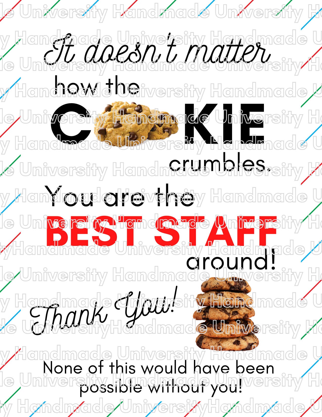 Cookie crumbles Staff Appreciation Postcard – Canva Pro Template