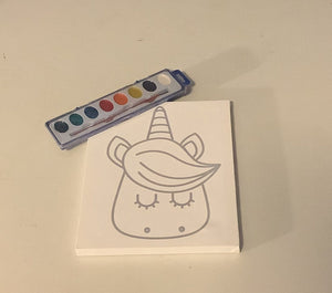 Unicorn Preprinted Paint Canvas for Kids | Watercolor Paints | Arts and Crafts for Kids | Pre Drawn Canvas | Kids Paint Party