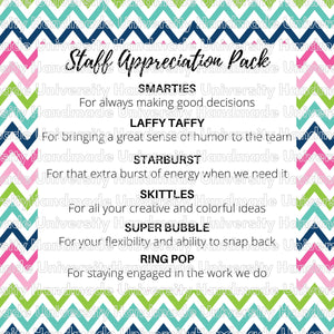 Staff Appreciation Packs | Survival Kits | Canva Template | Printable