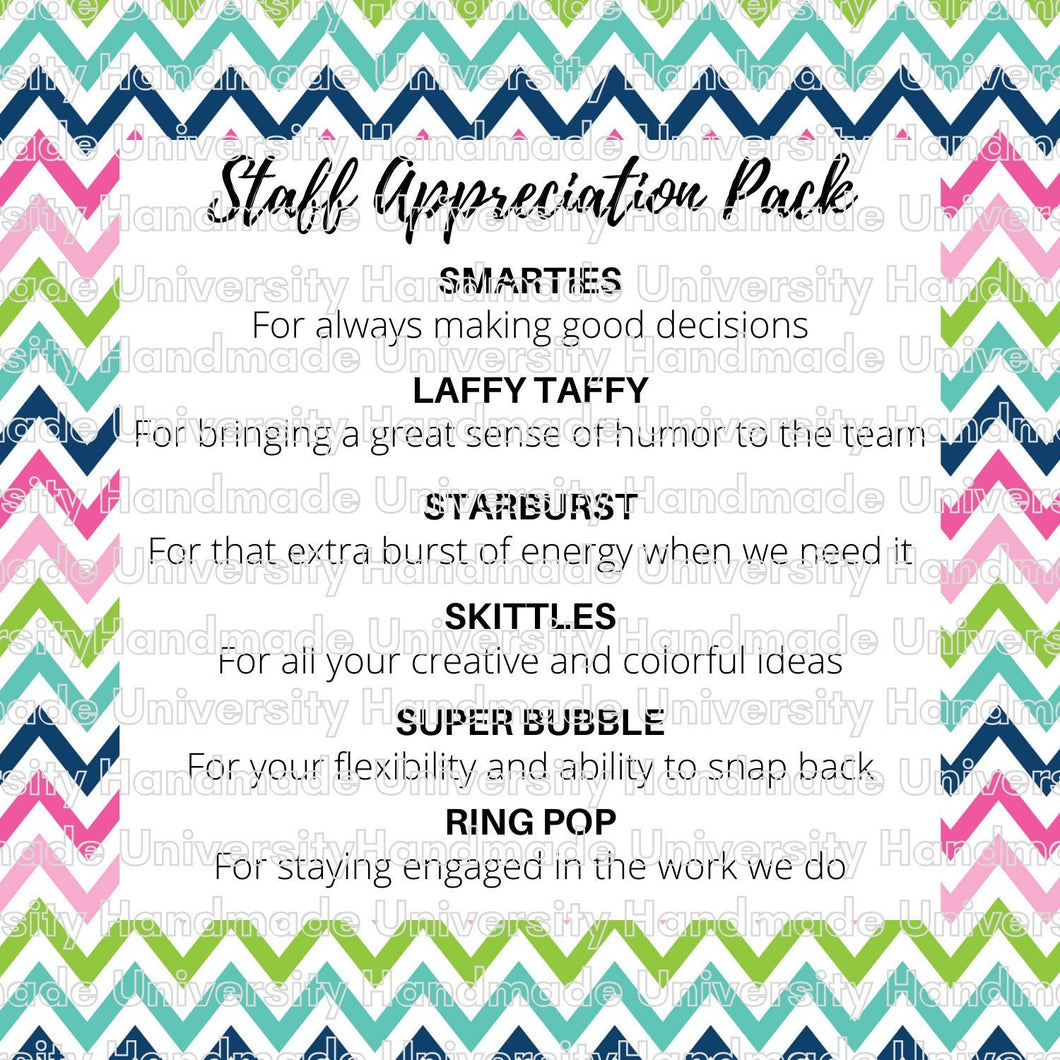 Staff Appreciation Packs | Survival Kits | Canva Template | Printable