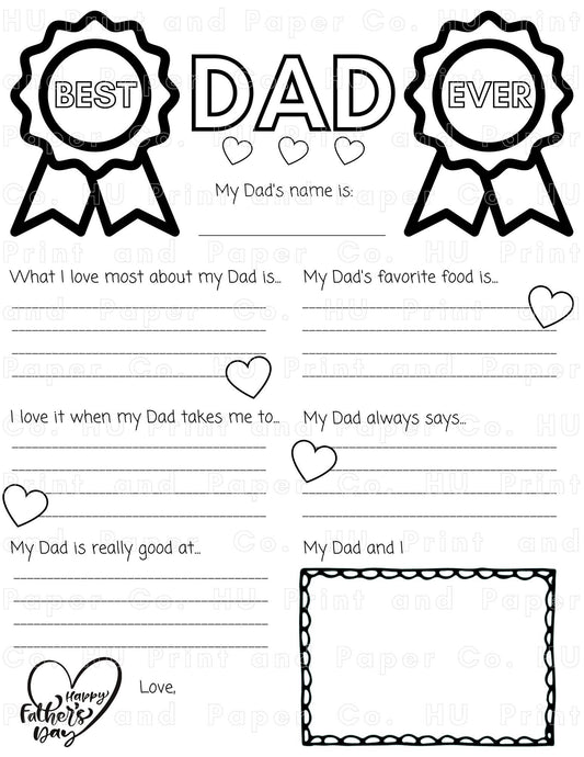 Father's Day Medal Worksheet Coloring Page